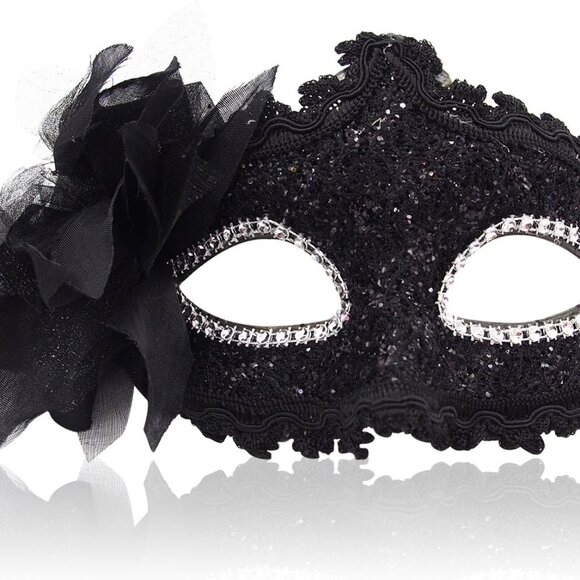 Masquerade Mask for Women Venetian Masks Christmas Women Flower Half-face Masks - Picture 1 of 8
